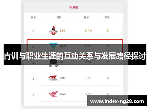 青训与职业生涯的互动关系与发展路径探讨